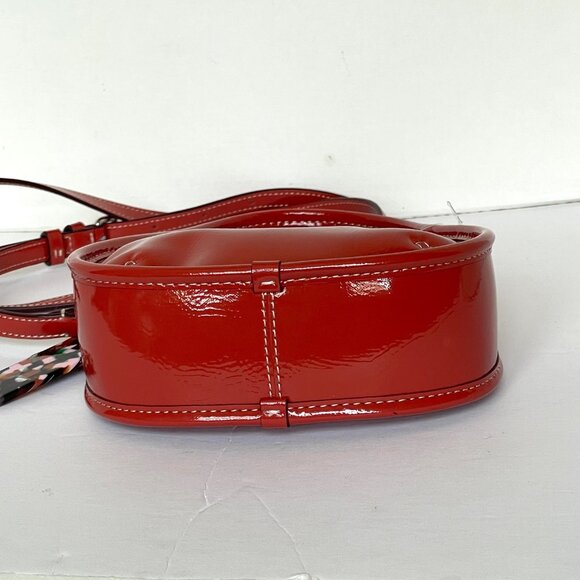 Coach Coachtopia Mini Ergo Crinkle Patent Bag Deep Orange CQ832 - Picture 10 of 12